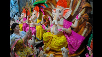What followed was a quiz about the names of Ganesha, his parents, siblings, the reasons for his long nose and big tummy … And everyone had a riot. (HT File)