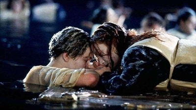 Leonardo DiCaprio and Kate Winslet in a still from Titanic. Leonardo DiCaprio and Kate Winslet in a still from Titanic.