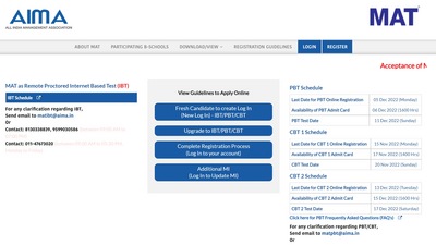 AIMA MAT IBT 2022 registration date extended, apply till Dec 21 at mat.aima.in AIMA MAT IBT 2022 registration date extended, apply till Dec 21 at mat.aima.in