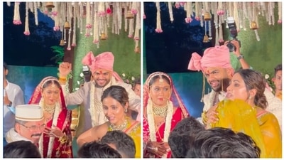 Hina Khan at the wedding of her manager.