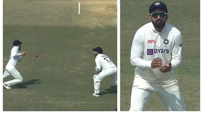 Rishabh Pant took a brilliant catch after it defected off Virat Kohli's palms Rishabh Pant took a brilliant catch after it defected off Virat Kohli's palms