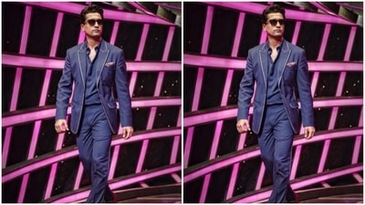 Vicky wore blue and made us drool. The actor looked sharp in a blue shirt, and matching blazer and formal trousers. The blazer featured white borders. (Instagram/@vickykaushal09) Vicky wore blue and made us drool. The actor looked sharp in a blue shirt, and matching blazer and formal trousers. The blazer featured white borders. (Instagram/@vickykaushal09)