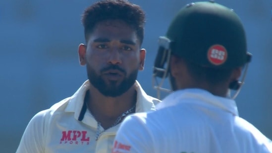 Mohammed Siraj sledges Najmul Shanto