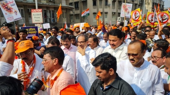 MVA’s ‘Halla Bol’, protest march against Shinde-led govt in Maharashtra ...