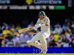 Marnus Labuschagne ducks under a rising delivery from Anrich Nortje at the Gabba, in Brisbane Marnus Labuschagne ducks under a rising delivery from Anrich Nortje at the Gabba, in Brisbane