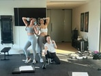 Priyanka Chopra at her home-gym in Log Angeles. 
