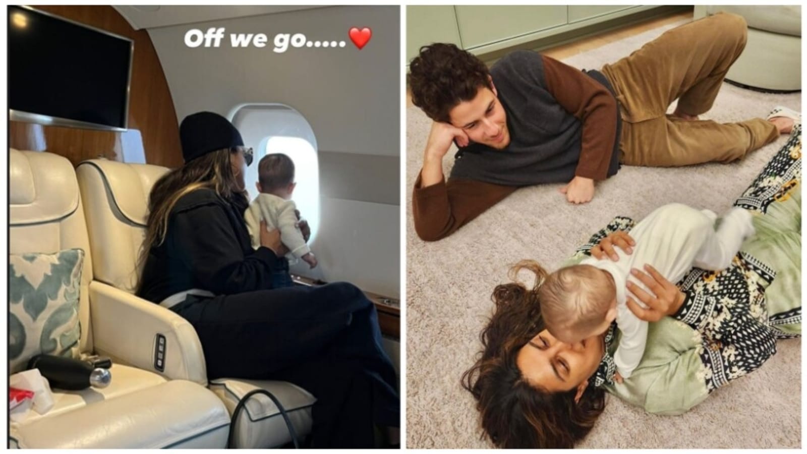 Priyanka Chopra gives Malti a taste of her luxury life as they fly first class for holiday. See pic