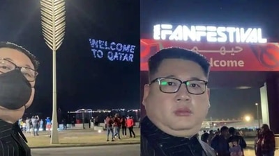 Kim Jong-un Lookalike: Howard X is seen at Qatar World Cup final. Kim Jong-un Lookalike: Howard X is seen at Qatar World Cup final.