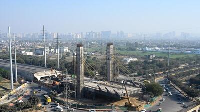 Noida, India- December 12, 2022: A view of under construction Parthala flyover at sector 121, in Noida, India, on Monday, December 12, 2022. (Photo by Sunil Ghosh / Hindustan Times) (Hindustan Times) Noida, India- December 12, 2022: A view of under construction Parthala flyover at sector 121, in Noida, India, on Monday, December 12, 2022. (Photo by Sunil Ghosh / Hindustan Times) (Hindustan Times)