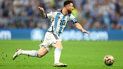 Argentina's Lionel Messi in action during the FIFA World Cup 2022 final (REUTERS)