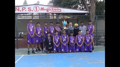 The boys’ team of Gurukul Global School, IT Park, Manimajra, after winning in the Youth State Basketball Championship held at New Public School, Sector 18, Chandigarh. (HT Photo) The boys’ team of Gurukul Global School, IT Park, Manimajra, after winning in the Youth State Basketball Championship held at New Public School, Sector 18, Chandigarh. (HT Photo)