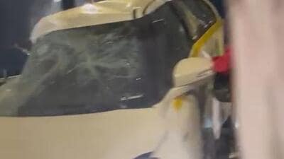 The police said that after hitting the divider, the car careened southwards and hit another vehicle heading towards Ghatkopar. (HT Photo)