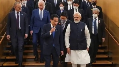 Quad leaders Prime Minister Narendra Modi, Japanese premier Fumio Kishida, US President Joe Biden and Australian PM Anthony Albanese. Quad leaders Prime Minister Narendra Modi, Japanese premier Fumio Kishida, US President Joe Biden and Australian PM Anthony Albanese.