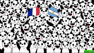 Can you find a football hidden among pandas in plain sight in this viral brain teaser? (Facebook/Gergely Dudás - Dudolf) Can you find a football hidden among pandas in plain sight in this viral brain teaser? (Facebook/Gergely Dudás - Dudolf)