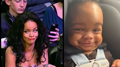 Rihanna reveals face of her baby boy. Rihanna reveals face of her baby boy.
