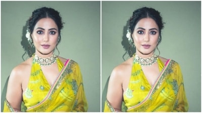 Hina played muse to fashion designer house Raji Ramniq and picked the stunning six yards of grace from the shelves of the designer house. (Instagram/@realhinakhan) Hina played muse to fashion designer house Raji Ramniq and picked the stunning six yards of grace from the shelves of the designer house. (Instagram/@realhinakhan)