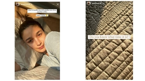 Alia Bhatt shares her morning pictures via Instagram Stories. Alia Bhatt shares her morning pictures via Instagram Stories.