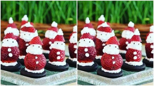 Strawberry Santa Canapés