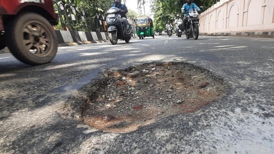 Potholes on Bengaluru roads. 