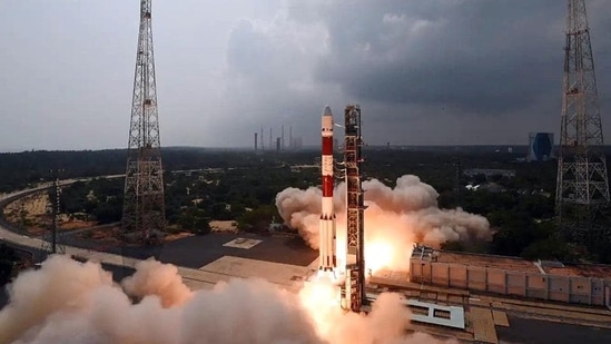 Sriharikota, Nov 27 (ANI): Prime Minister Narendra Modi posted this photo on his Facebook page congratulating Indian Space Research Organisation (ISRO) on successfully launching PSLV C54 rocket carrying EOS-06, also known as Oceansat-3, and 8 nanosatellites from Satish Dhawan Space Centre, in Sriharikota on Sunday. (ANI Photo) (Narendra Modi Facebook)