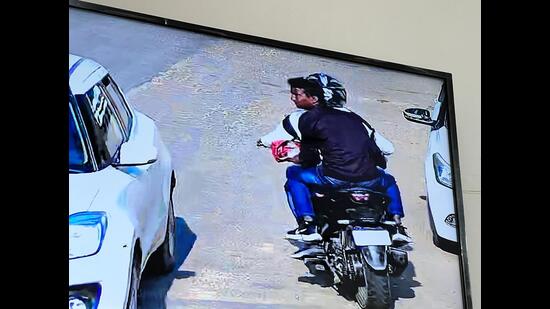 The accused were captured in the CCTV cameras installed on the flyover near the Dera Bassi police station, (HT)
