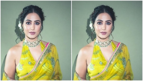 Hina played muse to fashion designer house Raji Ramniq and picked the stunning six yards of grace from the shelves of the designer house.&nbsp;(Instagram/@realhinakhan)