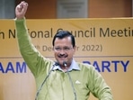 Delhi chief minister Arvind Kejriwal addresses 11th National Council Meeting of AAP, in Delhi on Sunday. (ANI) Delhi chief minister Arvind Kejriwal addresses 11th National Council Meeting of AAP, in Delhi on Sunday. (ANI)