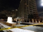The scene after a fatal mass shooting at a condominium building in the Toronto suburb of Vaughan, Ontario, Canada on Monday.