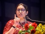 On Twitter, Irani accused the Congress of misogyny and targeted Rahul Gandhi, whom she had defeated in Amethi in the last parliamentary election.(PTI) On Twitter, Irani accused the Congress of misogyny and targeted Rahul Gandhi, whom she had defeated in Amethi in the last parliamentary election.(PTI)