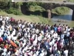 Protests near Karnataka border. Protests near Karnataka border.