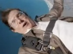 Tom Cruise performing a stunt in a new video. Tom Cruise performing a stunt in a new video.