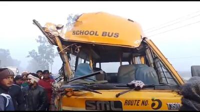 20 kids hurt after truck rams school bus in Nuh