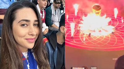 Actor Karisma Kapoor also watched a match in Qatar during FIFA World Cup. Actor Karisma Kapoor also watched a match in Qatar during FIFA World Cup.