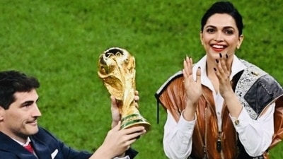 Deepika Padukone with Iker Casillas at the FIFA World Cup final in Qatar. Deepika Padukone with Iker Casillas at the FIFA World Cup final in Qatar.