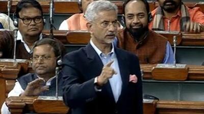 Jaishankar in Lok Sbha on Monday criticised Congress leader Rahul Gandhi’s recent remarks on the border standoff with China (ANI Photo) Jaishankar in Lok Sbha on Monday criticised Congress leader Rahul Gandhi’s recent remarks on the border standoff with China (ANI Photo)