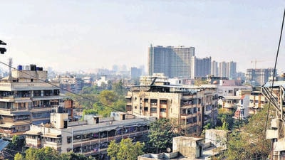 Kalyan, India – February 6, 2019: Aerial view of Ulhasnagar for issue of Illegal construction in Ulhasnagar in kalyan, India, on Wednesday, February 6, 2019 (Photo by Rishikesh Choudhary/HT) (HT PHOTO) Kalyan, India – February 6, 2019: Aerial view of Ulhasnagar for issue of Illegal construction in Ulhasnagar in kalyan, India, on Wednesday, February 6, 2019 (Photo by Rishikesh Choudhary/HT) (HT PHOTO)