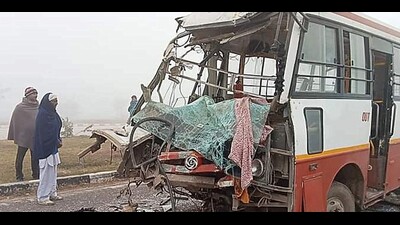 One killed, 22 injured in bus-truck collision in Bahadurgarh
