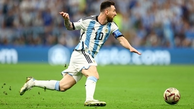 Argentina's Lionel Messi in action during the FIFA World Cup 2022 final (REUTERS)