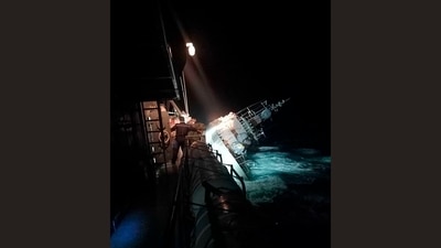 The warship had been on patrol 32 kilometers (20 miles) from the pier at Bangsaphan district in Prachuap Khiri Khan province. (AP) The warship had been on patrol 32 kilometers (20 miles) from the pier at Bangsaphan district in Prachuap Khiri Khan province. (AP)