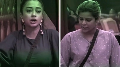 A still from the promo of Bigg Boss 16 featuring Tina Datta and Archana Gautam. A still from the promo of Bigg Boss 16 featuring Tina Datta and Archana Gautam.