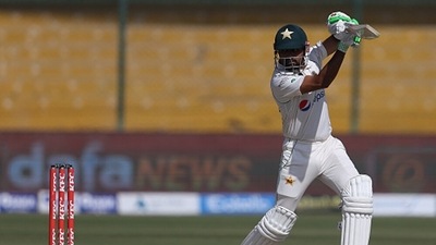 Babar Azam in full flow during the Karachi Test (Getty) Babar Azam in full flow during the Karachi Test (Getty)
