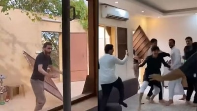 Saudi Arabia fan took his own front door off its hinges to celebrate the winning goal against Argentina in the Group C clash. (Twitter/@ufcfooty) Saudi Arabia fan took his own front door off its hinges to celebrate the winning goal against Argentina in the Group C clash. (Twitter/@ufcfooty)