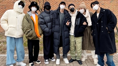 BTS: Jin with V, Suga, Jungkook, Jimin, J-Hope and RM,