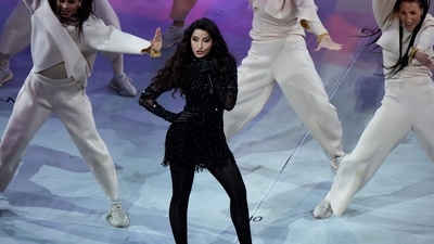 Nora Fatehi performs at the Qatar 2022 World Cup at Lusail Stadium in Doha. (AFP) (AFP) Nora Fatehi performs at the Qatar 2022 World Cup at Lusail Stadium in Doha. (AFP) (AFP)