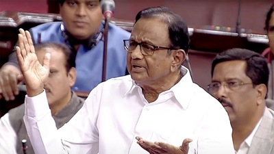 Congress MP P. Chidambaram speaks in the Rajya Sabha during the Winter Session of the Parliament, in New Delhi on Monday. (ANI Photo/Sansad TV) Congress MP P. Chidambaram speaks in the Rajya Sabha during the Winter Session of the Parliament, in New Delhi on Monday. (ANI Photo/Sansad TV)