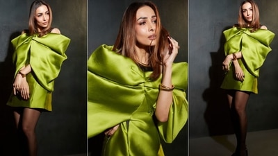 Malaika Arora recently decked up in a stunning green dramatic sleeves dress. (Instagram/@manekaharisinghani) Malaika Arora recently decked up in a stunning green dramatic sleeves dress. (Instagram/@manekaharisinghani)