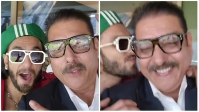 Ranveer Singh features in a video posted by Ravi Shastri. Ranveer Singh features in a video posted by Ravi Shastri.