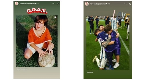 Kareena Kapoor shares Messi's pictures via Instagram Stories. Kareena Kapoor shares Messi's pictures via Instagram Stories.