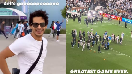 Actor Ishaan Khatter was also in Doha for the finals and shared pics and videos from the stadium on Instagram Stories. (Instagram)