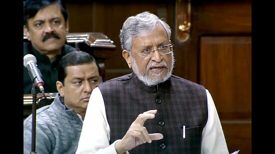Bharatiya Janata Party (BJP) MP Sushil Kumar Modi speaks during the Winter Session of the Parliament, on Monday. (ANI)